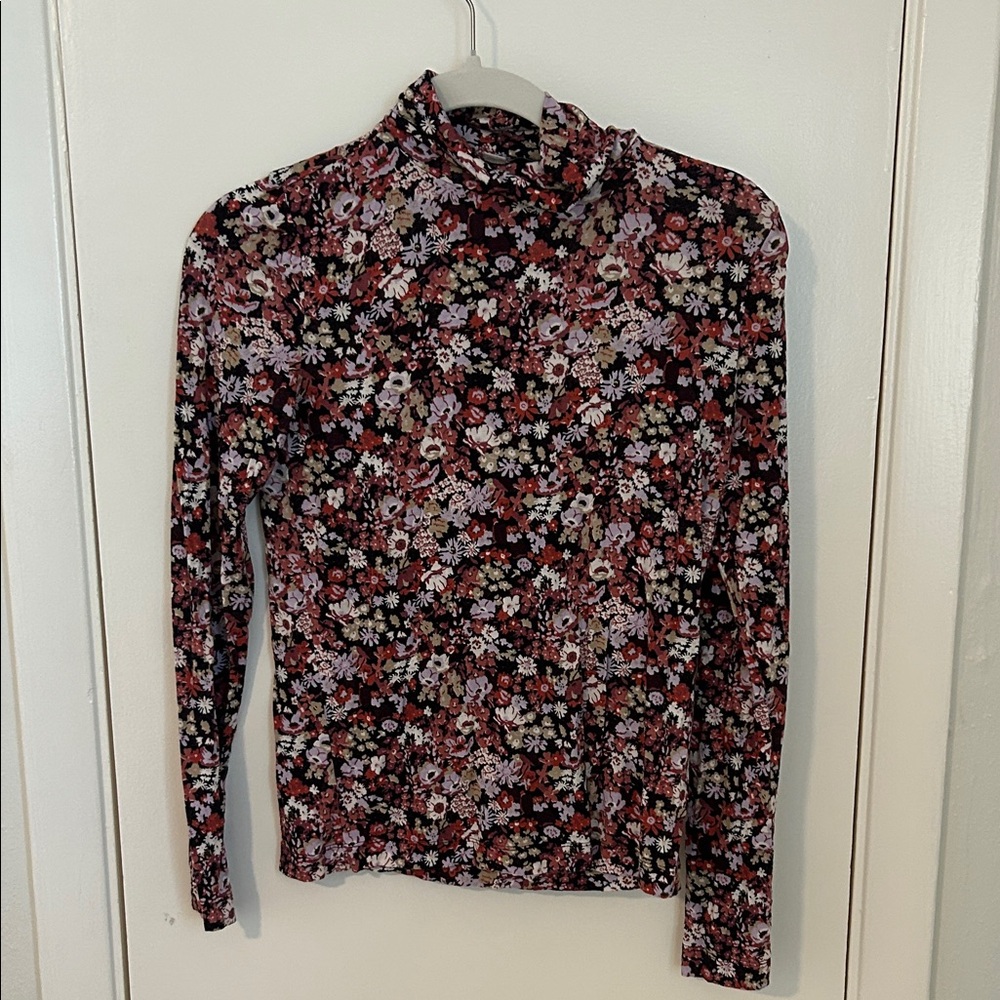 LOFT Multicolor Floral Long Sleeve Top